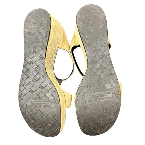 Donald Pliner Shula Wedge Sandals Beige Suede Size 7.5 Boho Contemporary - Picture 9 of 12